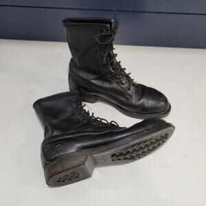 Vintage Addison Shoe Company Steel Toe Leather Boots Men's 5.5 Woman's 7…